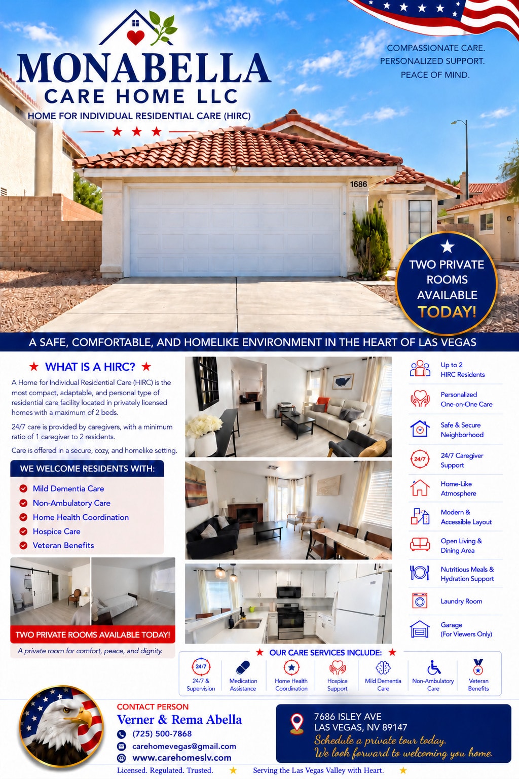 Monabella Care Home LLC digital brochure — licensed HIRC home in Las Vegas NV, compassionate care for seniors